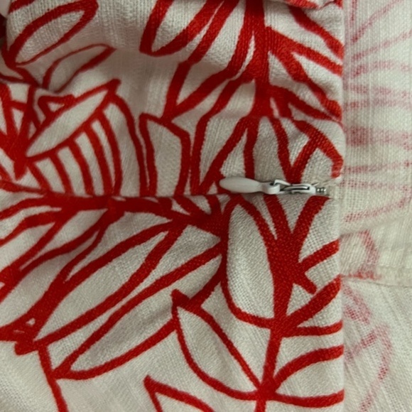 Lane Bryant Dark Orange Cream White Tropical Print Skirt olorblock Hem Plus 22 - Picture 7 of 13